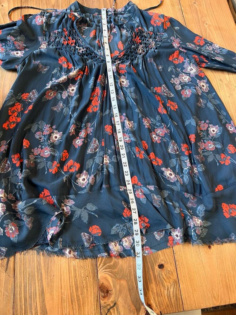 Free People Flower Power Floral Lattice Tunic Top Size Large - Picture 5 of 6